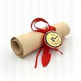 Icon representing a certificate or award