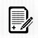 Icon representing filling out a form